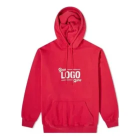 Your Logo Here Popover Hoodie “Raspberry White” 651799-TKV83-6295