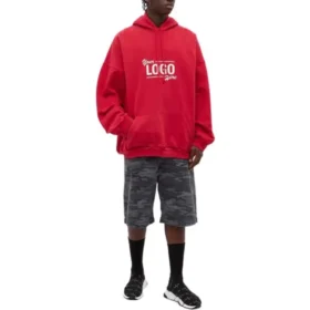 Your Logo Here Popover Hoodie “Raspberry White” 651799-TKV83-6295